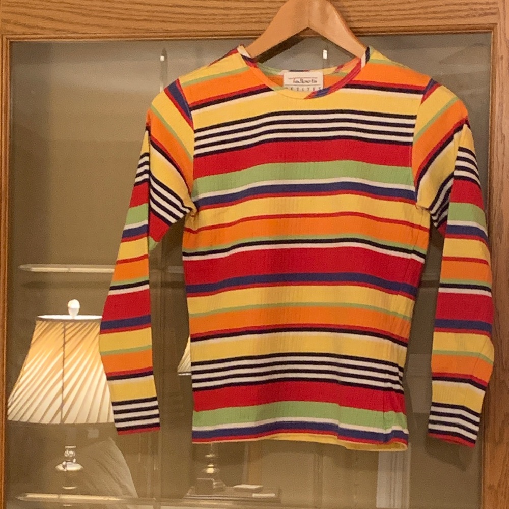 Colorful Striped  Long Sleeve Ribbed Shirt